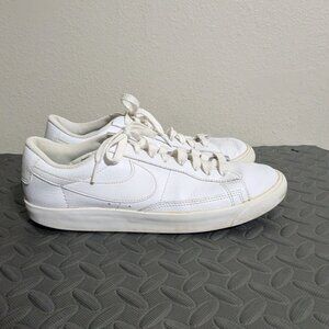 Nike Blazer Low LE Triple White Sneakers - AQ3597-100 Size 9